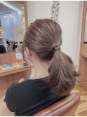 豊橋ビーシャイン★ナチュラルグレージュ×ポニーテールアレンジ