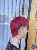 ブリーチカラー｜ピンク髪｜赤髪