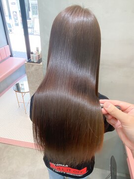 ロンドポレール 北千住(Lond polaire) 縮毛矯正×前髪×マチルダボブ×ピンクベージュ