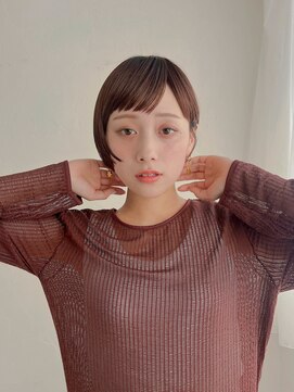 ムク 甲府(muku.) 前髪/マチルダボブ/ピンクベージュインナー/グレージュ[甲府駅]