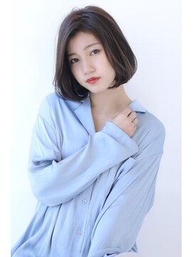 オーロ 緑地公園店(ORO) ローライトココアブラウン大人かわいいゆるふわシアーカラーボブ