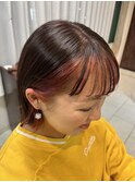 インナーカラー/イヤリングカラー/切りっぱなしボブ