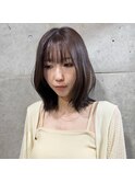 【くびれボブ】【ラベンダーグレージュ】【ブリーチなし】