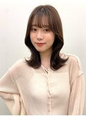 前髪イメチェンアンブレラカラーウェーブパーマ風こなれミディ