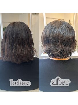 アス(Asu) ショートレイヤー　パーマ