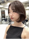 韓国ヘアグレージュカラーブリーチ無し髪質改善イヤリングカラー