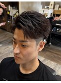 ＜理容室＞＜バーバー＞アップバング　メンズ　短髪