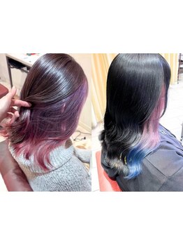 初めてのブリーチや美容室が緊張する方もお任せ!安心して話せる個室サロン♪【インナーカラー】