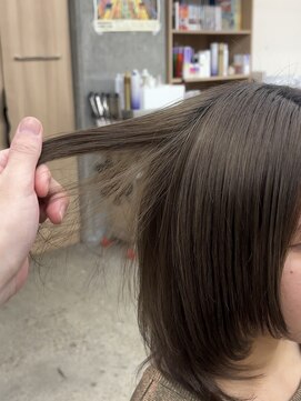 ミリ(mm) 1回ブリーチ透明感！色落ちまで可愛いグレージュカラー