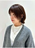 ショートレイヤー/チョコレートブラウン/艶髪