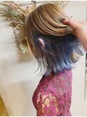 ミラーベージュ×ネイビーインナーカラー