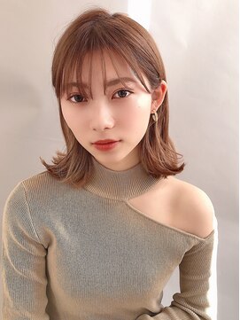 ロンドローズ 名古屋(Lond damaskRose) 【Lond damaskRose】津田稜也 薄目ぱっつん前髪 ココアベージュ