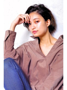 クシュ 所沢東口店(kusyu...) 前下がりショート×ニュアンスカラー×ビターショコラ×所沢