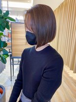 バランス ヘアーアンドアイラッシュ 野田店(balance.)&nbsp;前下がりボブ×オリーブベージュ