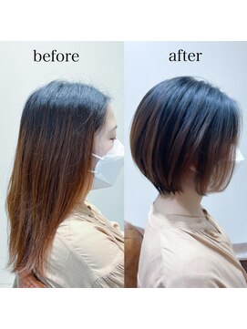 リュドール 栄(Rue D’or) ブラウン暗髪ミディアムショートまとまり立体感