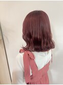 髪質改善カラー◎コーラルピンクから