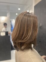 ＊くびレイヤーエモージュ前髪パーマグレーベージュレイヤーボブ