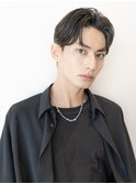 モテるメンズ波巻きツーブロック韓国風黒髪マッシュパーマウルフ