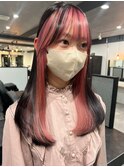 インナーカラーケアブリーチイヤリングカラーハイライトレイヤー