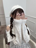 【ヘアメ】大人ガーリー＊編みおろしツイン＊新井