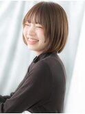 ニュアンスカラー小顔ツヤ髪切りっぱなしボブa天王台