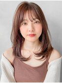 薄めバング前髪艶感こなれヘアアンブレラカラーこなれミディ