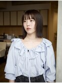 【赤津美奈】肩上ミディアムボブ　前髪　ダークブラウン