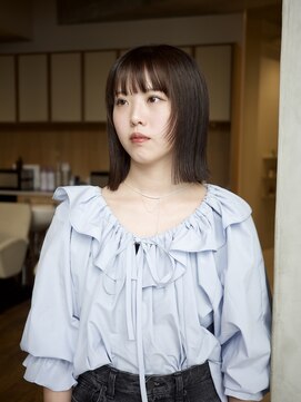 ネロ ヘアサロン ネイビー 渋谷(NERO HAIRSALON NAVY) 【赤津美奈】肩上ミディアムボブ　前髪　ダークブラウン