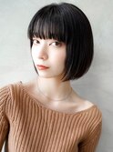 【GEEKS渋谷】黒髪ボブ/20代30代/春ヘア/小顔/切りっぱなしボブ