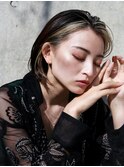 ハイライトフェイスフレーミングボブくせ毛多毛髪質白髪ぼかし