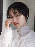大人かわいいマッシュショート耳下マッシュ前髪薄め