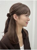  簡単スタイリング/伸ばしかけヘア/小顔ヘア/ブリーチなしカラー