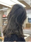 ブリーチなしダブルカラーオリーブグレージュ赤み消し秋カラー