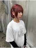 【ステップボーンカット】チェリーレッドヘア