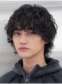 福岡天神ゆるめシャドウパーマメンズマッシュウルフカット緩め