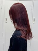加藤【高円寺】ワインレッド/ブリーチ無しダブルカラー