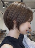 横浜西口白髪ぼかしレイヤーボブベージュアッシュブラウンカラー