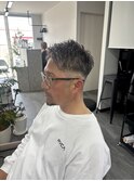 メンズ　ショート　ハイライト　グレージュ　シャドールーツ