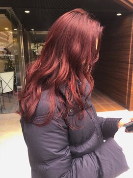 ヘアメイク シュシュ(Hair make chou chou) ローズレッドロング