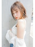 韓国風ミディ＃マロンベージュAラインボブ