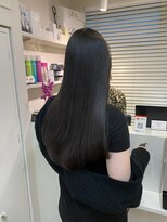 イヴォーク トーキョー(EVOKE TOKYO) 韓国暗髪ロングストレートヘア×透明感グレージュカラー