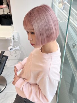 ランテルディ 渋谷(LANTERDIT) 【LANTERDIT】ミニボブ　アッシュピンク　ブリーチ