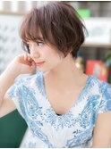 斜めバングインナーカラーくせ毛風ミニボブh3戸頭20代30代40代