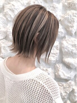 モアナ バイ ヘッドライト大宮店(Moana by HEADLIGHT) Moana【大宮】#ハイライト#ベージュ#ボブ#ケアブリーチ