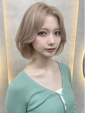ルノン(LUNON) ホワイトグレージュミニウルフチェリーブラウンデジタルパーマ