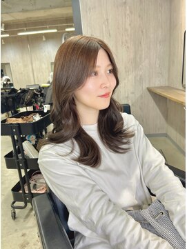 ジゼル 中津大分(GiseL) マロンベージュ透明感カラーくすみベージュ韓国風巻きレイヤー