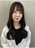 ブラウンベージュレイヤーカット韓国ヘア