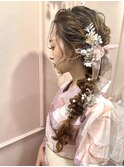 サイドの編み下ろし(三ノ宮駅前ヘアセットサロンachieve)
