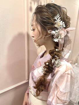 アチーブ 三宮(Achieve) サイドの編み下ろし(三ノ宮駅前ヘアセットサロンachieve)