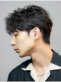 韓国マッシュセンターパートニュアンスパーマダウンパーマウルフ